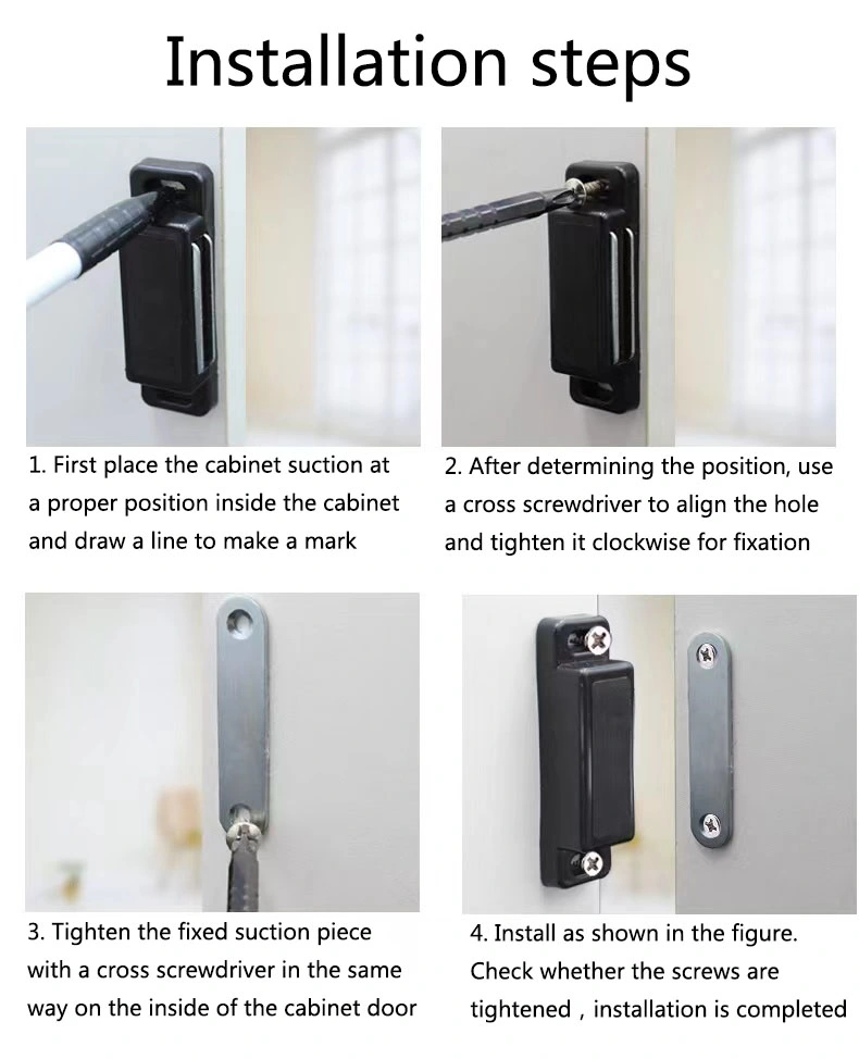 Furniture Cabinet Plastic Cupboard Door Catches Door Closers Magnetic Latch